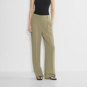 Aritzia Effortless Pant Crepette High Rise Wide Leg Sz 12 Classic Minimalist
